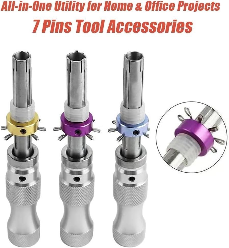 Premium 7-Pin Tubular Lock Tool Set Complete Lock Kit with Hook Tool Seal Puller