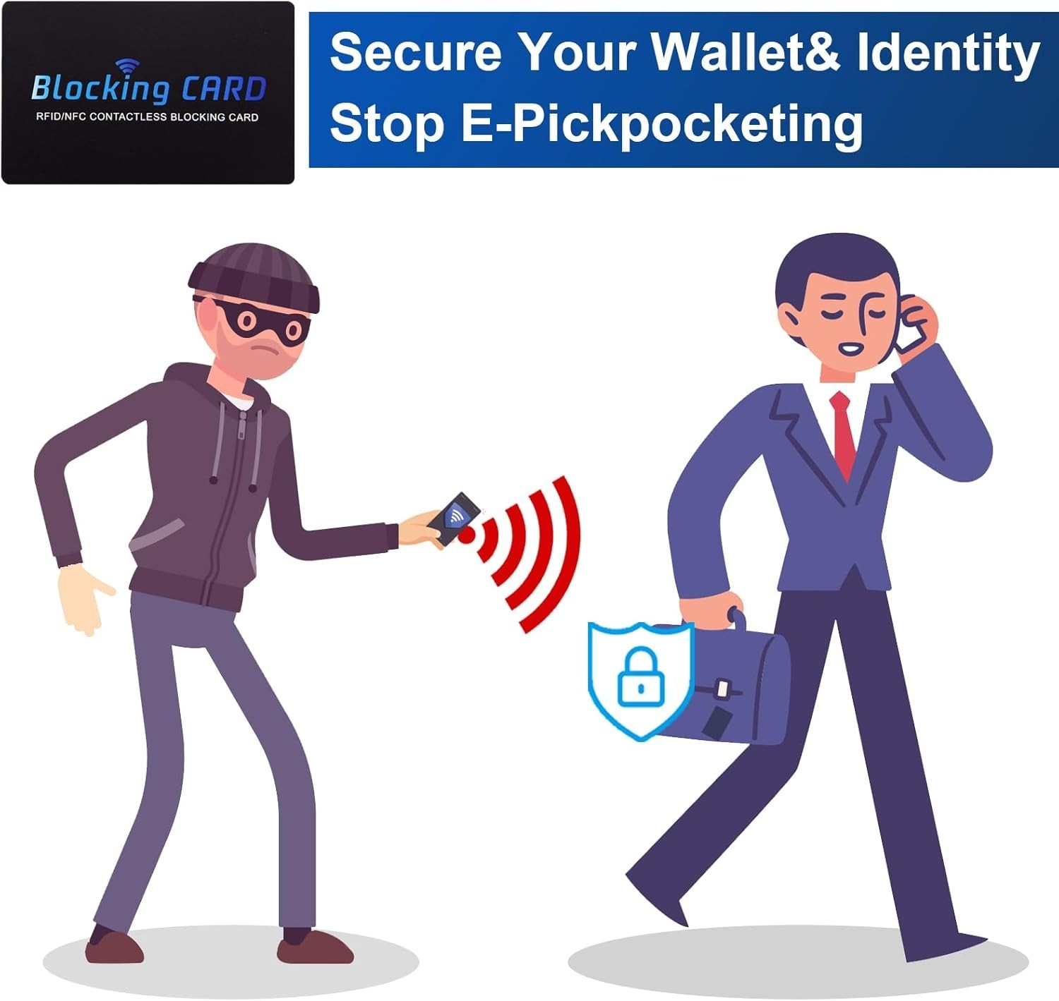 5 Pack RFID Blocking Card NFC Blocker Credit Card Passport Protector Wallet