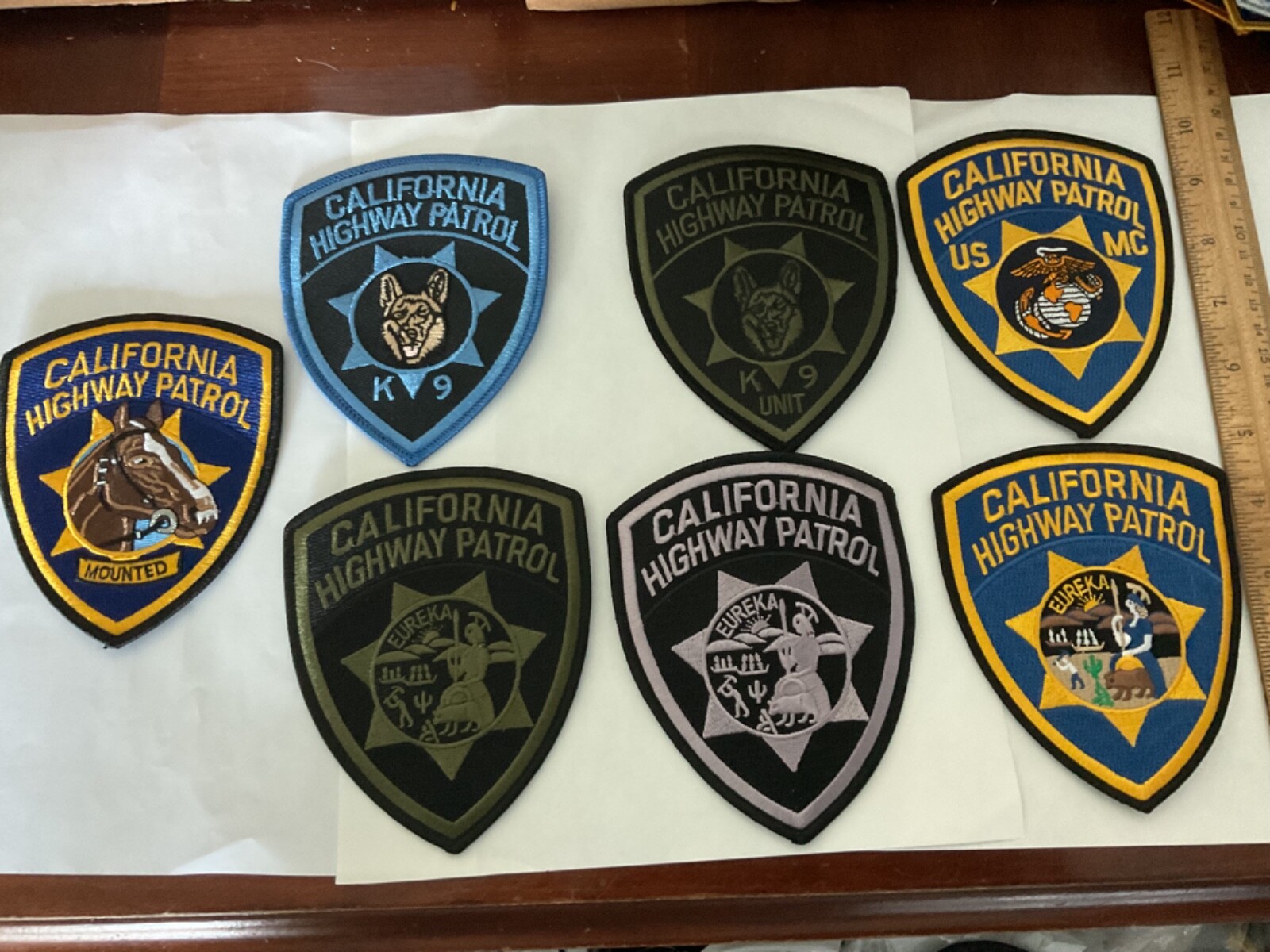 California Highway Patrol collectable Patch 7 pieces great Set new full size