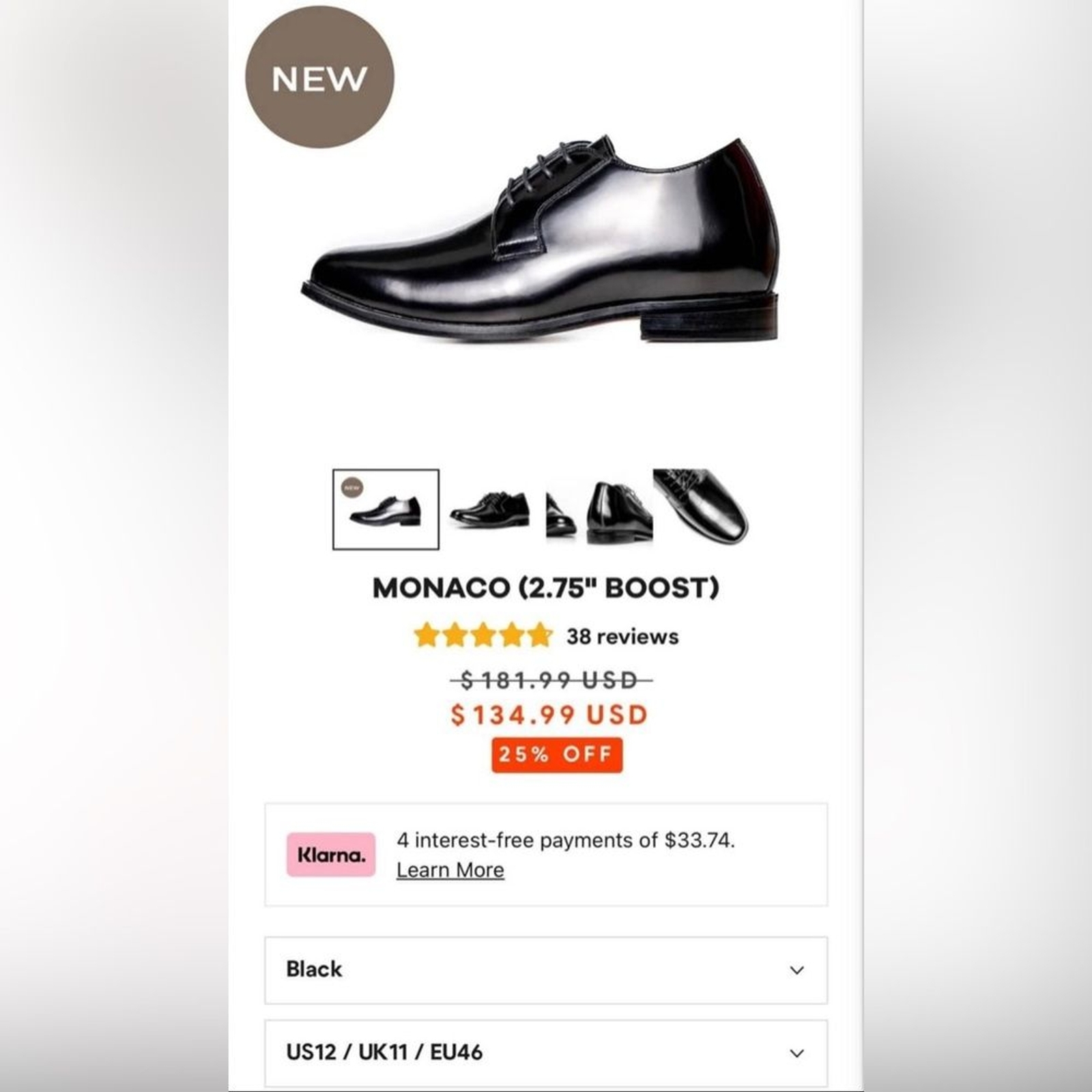Couzuri Monaco 2.75” Boost Black Shoes