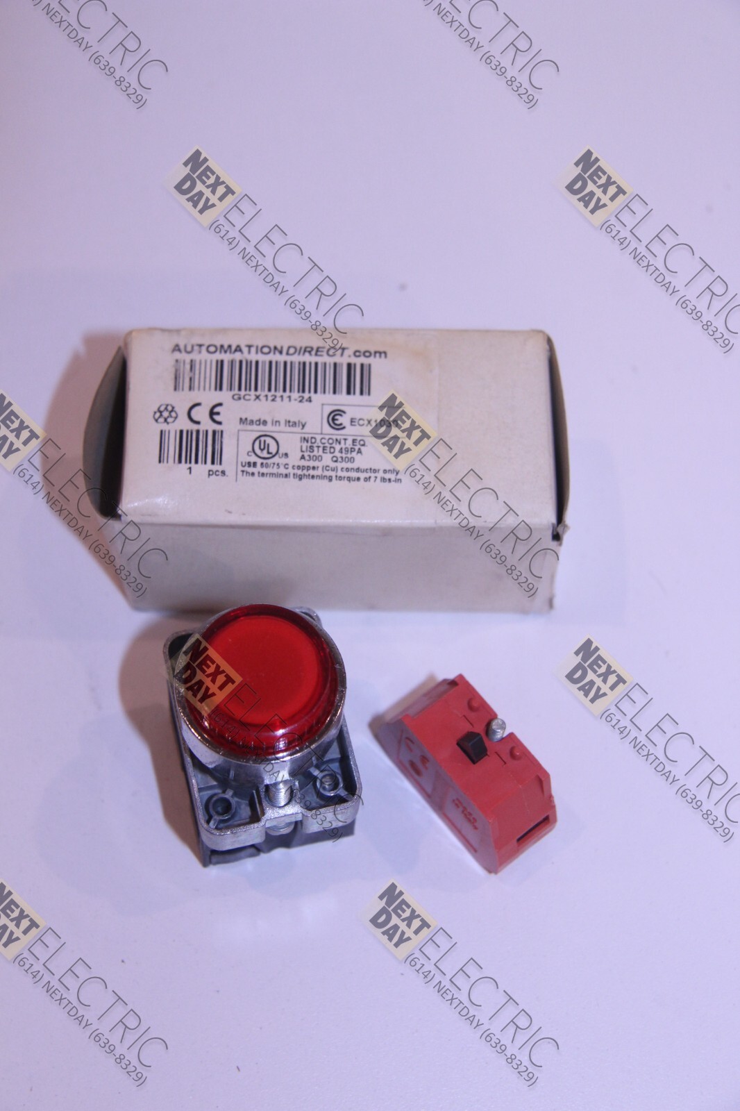 Automation Direct, GCX1211-24, Red Illuminated Light Push Button Switch