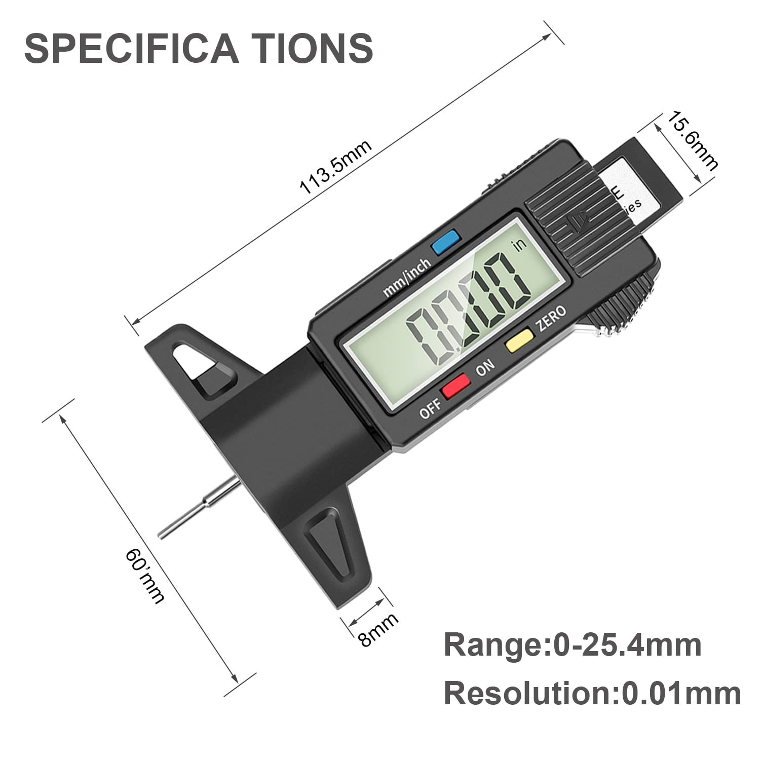 GODESON Tire Tread Depth Gauge