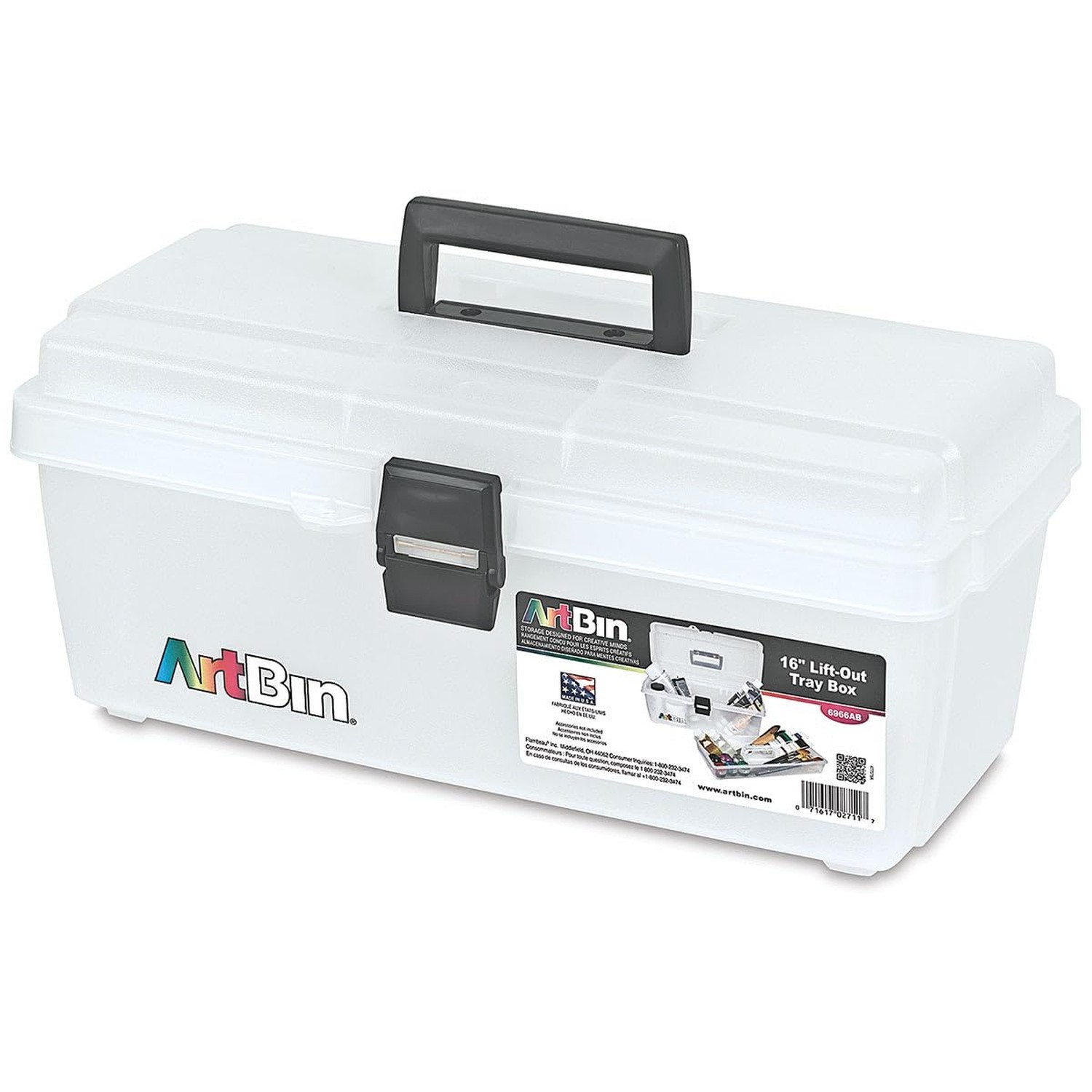 ArtBin 6966AB 16 in. Lift-Out Tray Box, Portable Art & Craft Organizer with H...