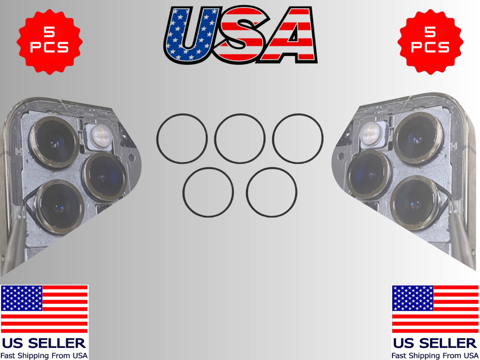 5x O-Ring Seal Gasket for iPhone X 11 12 13 14 Camera Lens Pro/Max/Plus