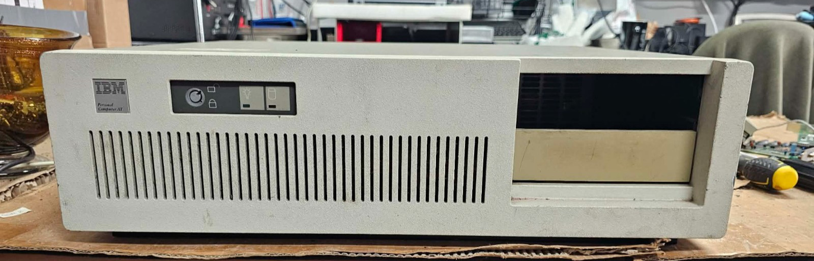 Retro Vintage IBM PC AT 5170 Desktop Computer Posts Upgraded 386 Intel Board