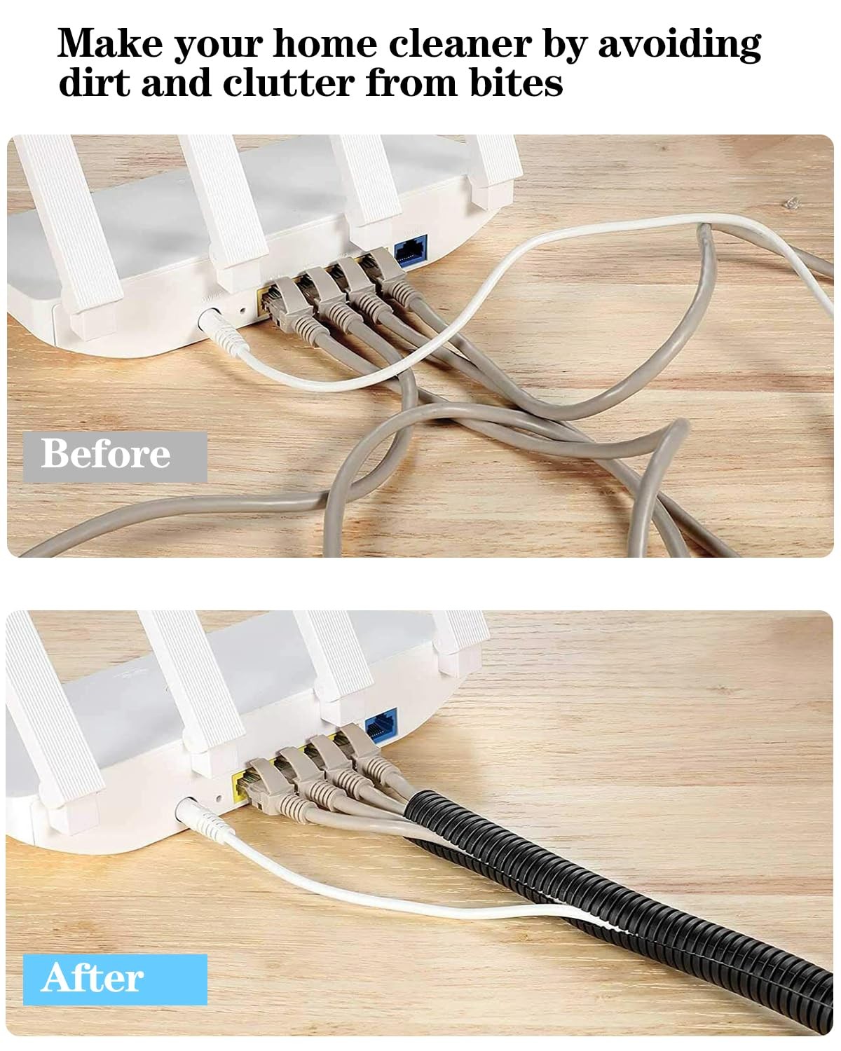 1/4 Inch Wire Loom Split Tubing - 33 ft Cord Protector Electric Wires Covers, Au