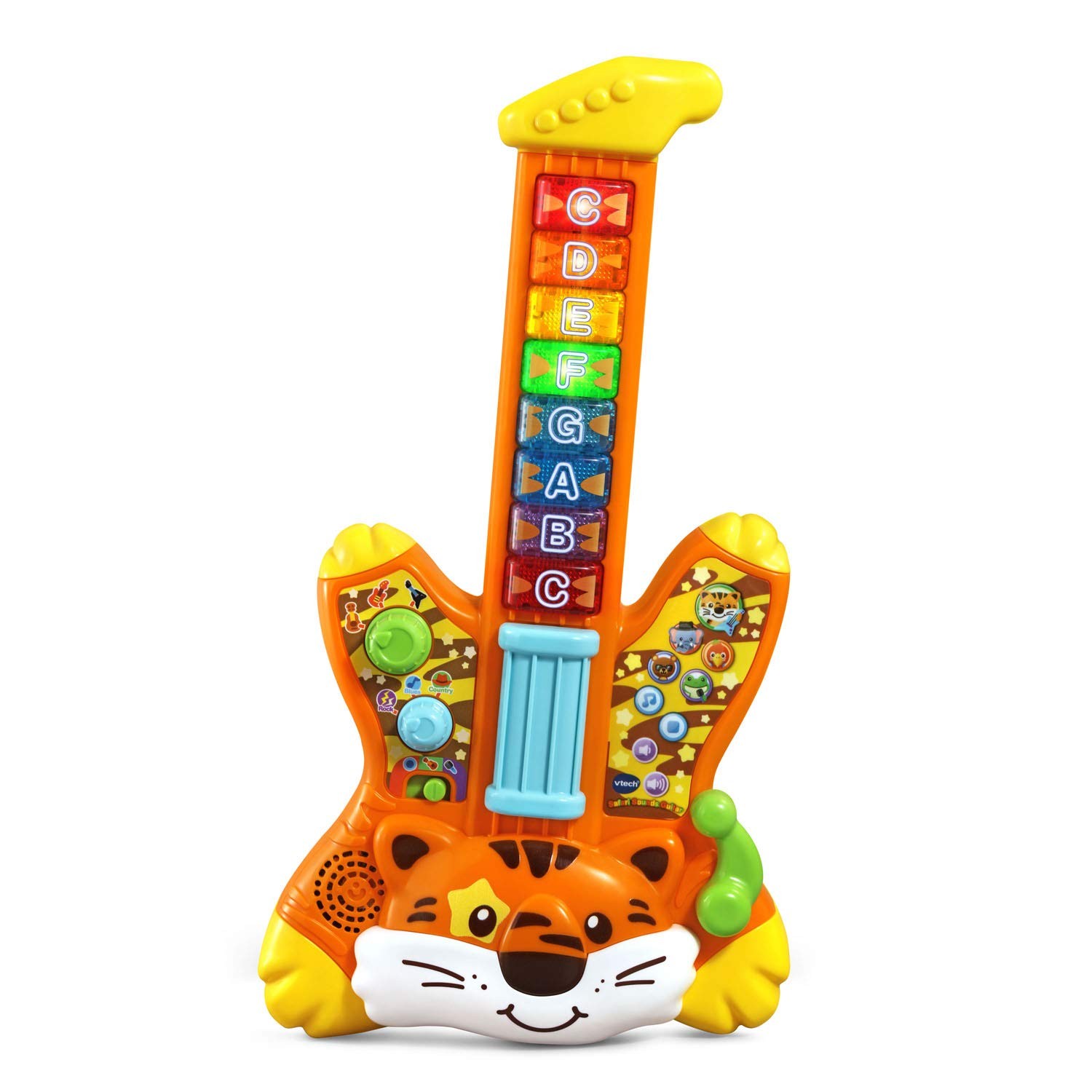 VTech Zoo Jamz Tiger Rock Guitar, Orange 7.7" x 14.4" x 2.7",