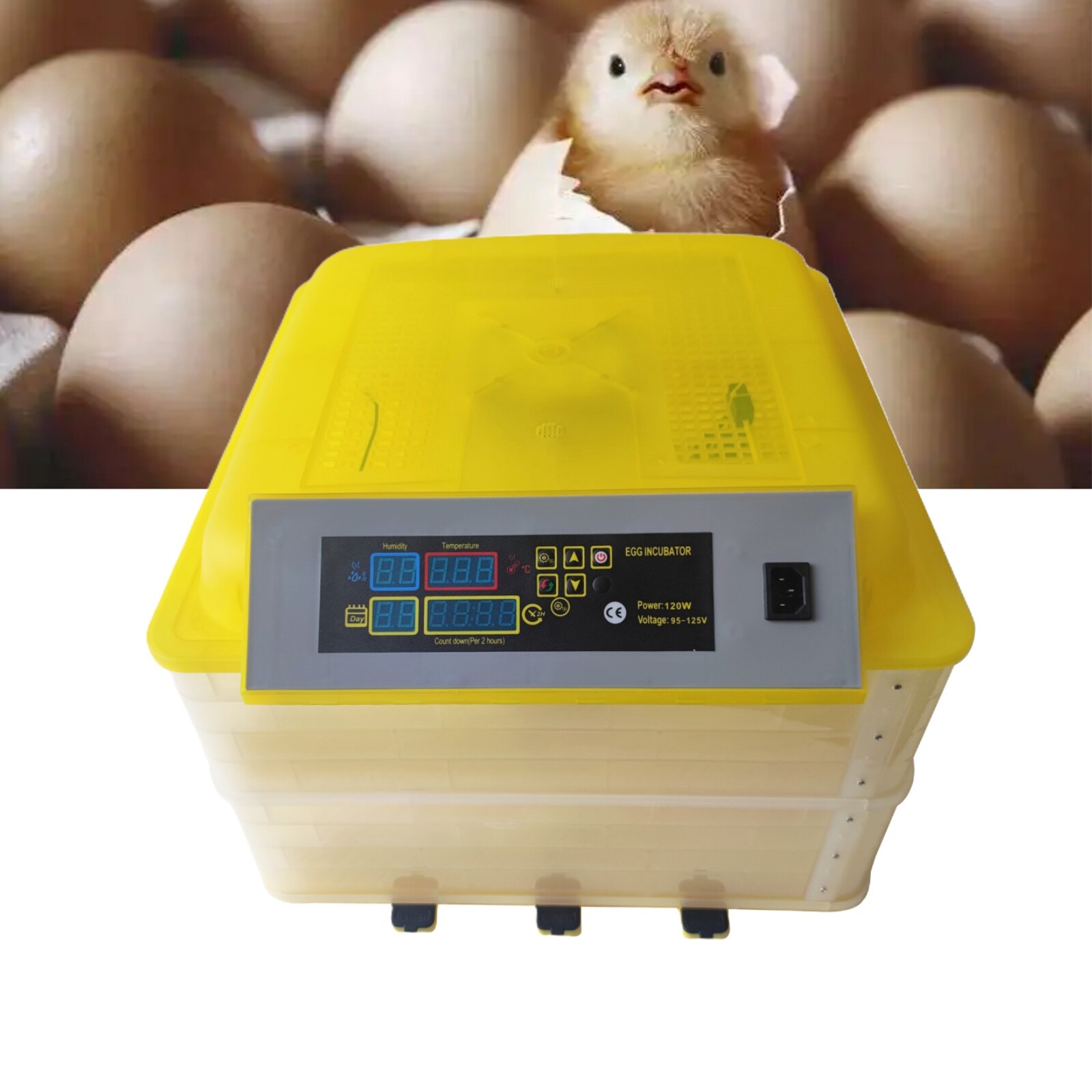 110V YZ-96A Intelligent PID 96 Eggs Automatic Incubator 2 Layer Chick Incubator