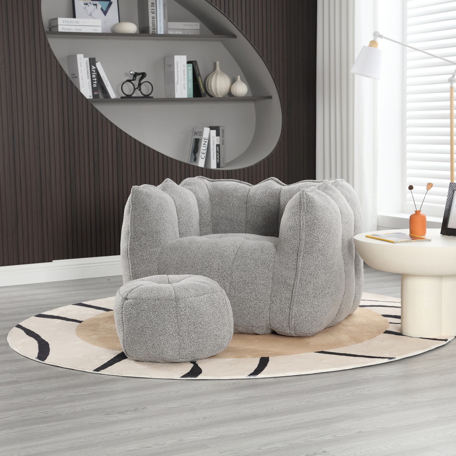Soft Bean Bag Chair with High Resilient Foam(Chips)for living room and bedroom,