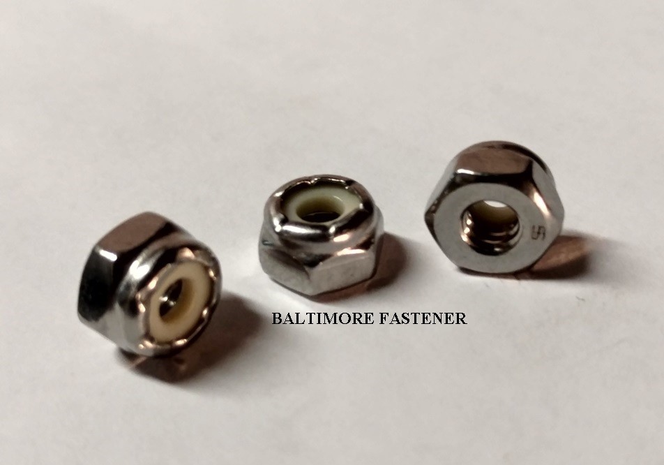 Stainless Steel Nylon Insert Lock Hex Nut UNC #6-32 QTY-100
