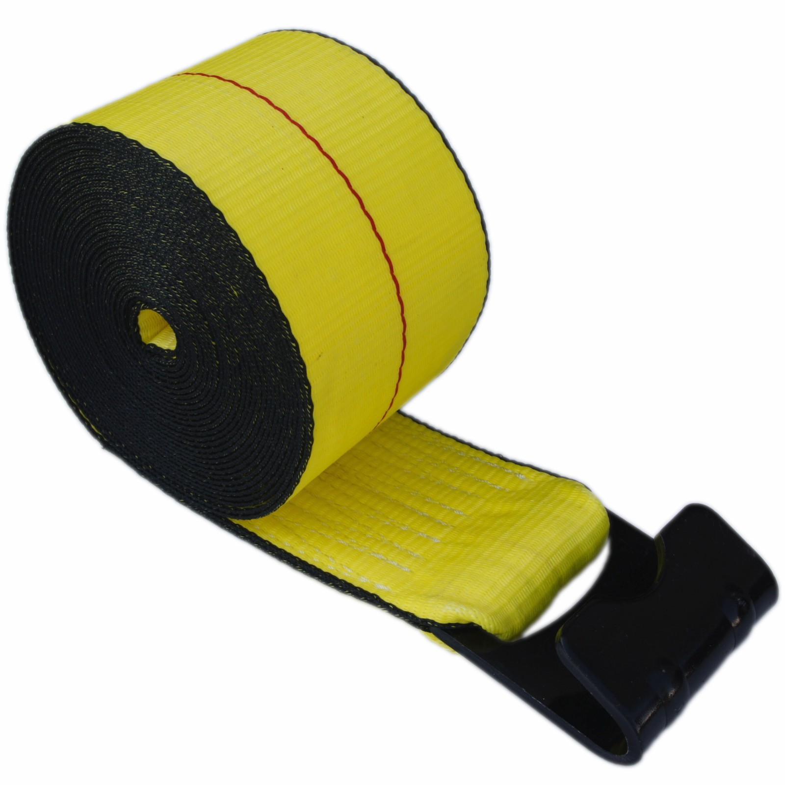 (6) 4" x 30' Winch Straps w Flat Hook Flatbed Truck Trailer Tie Down Black Edge
