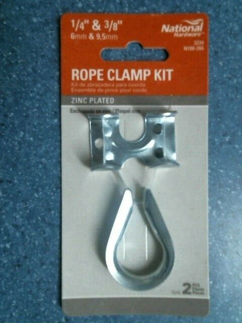 National Hardware N100-266, 1/4" & 3/8" Rope Clamp Kit, FREE SHIPPING