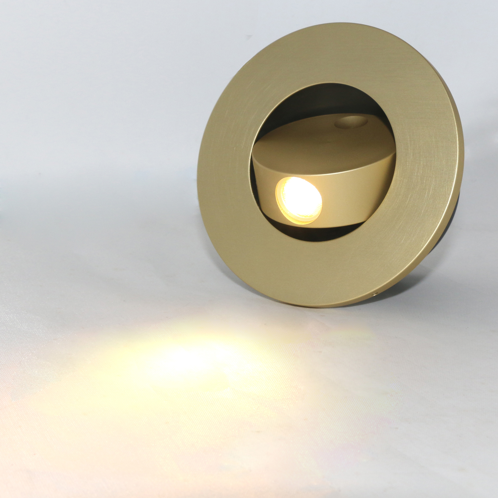 Circle LED Hotel Bedside Lamp Rotatable Head Recessed Wall Light Fixture Switch