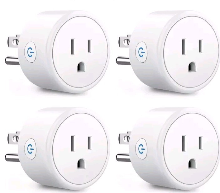 Smart Plug, Wi-Fi Mini Socket Outlet, White. 4 Pack.