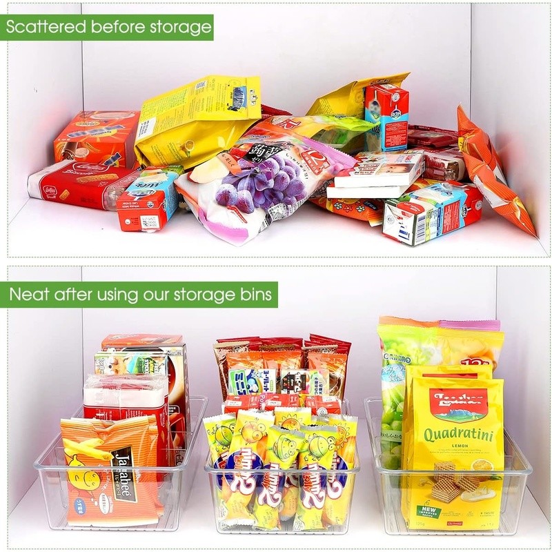 Stackable Pantry Storage Bins Customizable Organizer Snacks Spices Small Items
