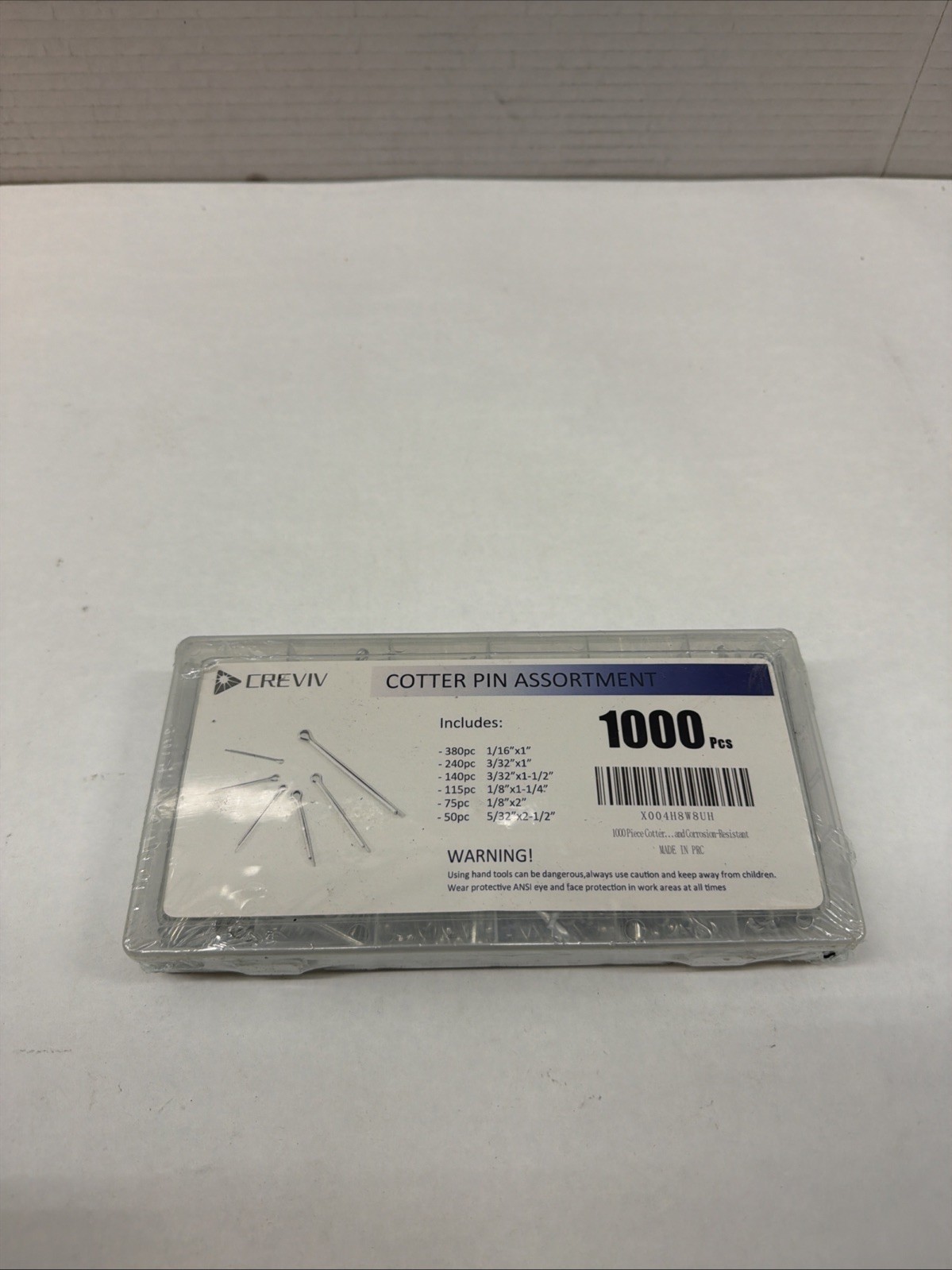1000 Piece Cotter Pin Assortment Kit - 6 Sizes (1/16” to 5/32”) Durable Split...