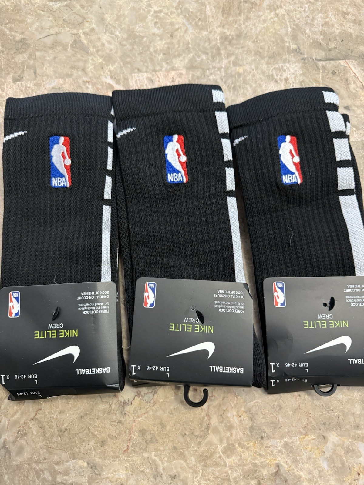 Nike NBA Elite DRI-FIT Socks 3 Pair Large