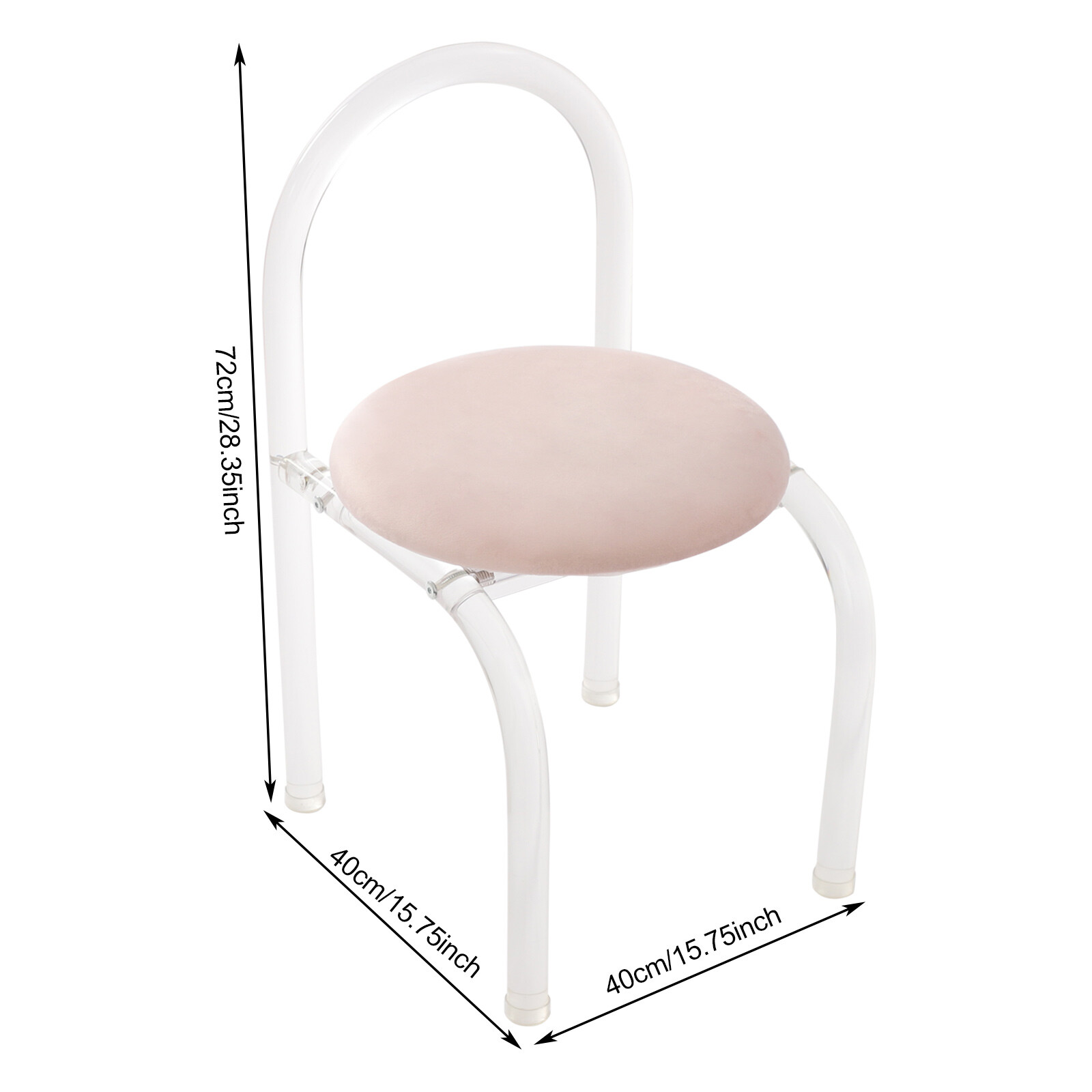 Acrylic Clear Desk Chair Pink Velvet Modern Minimalist 165 lbs Assembly Required