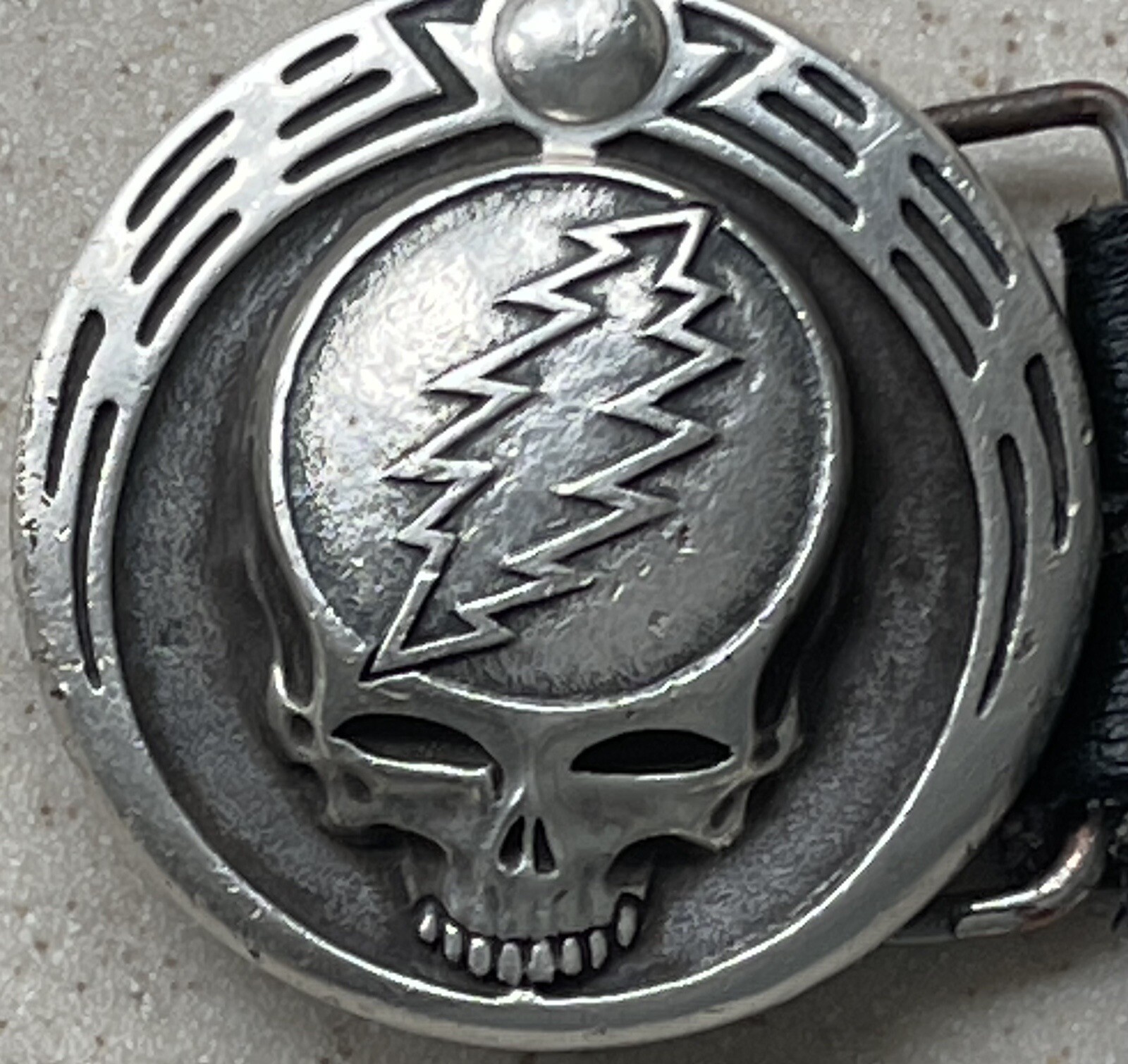 Grateful Dead Silver Owsley Stanley  Steal Your Face Belt Buckle. Very rare #6