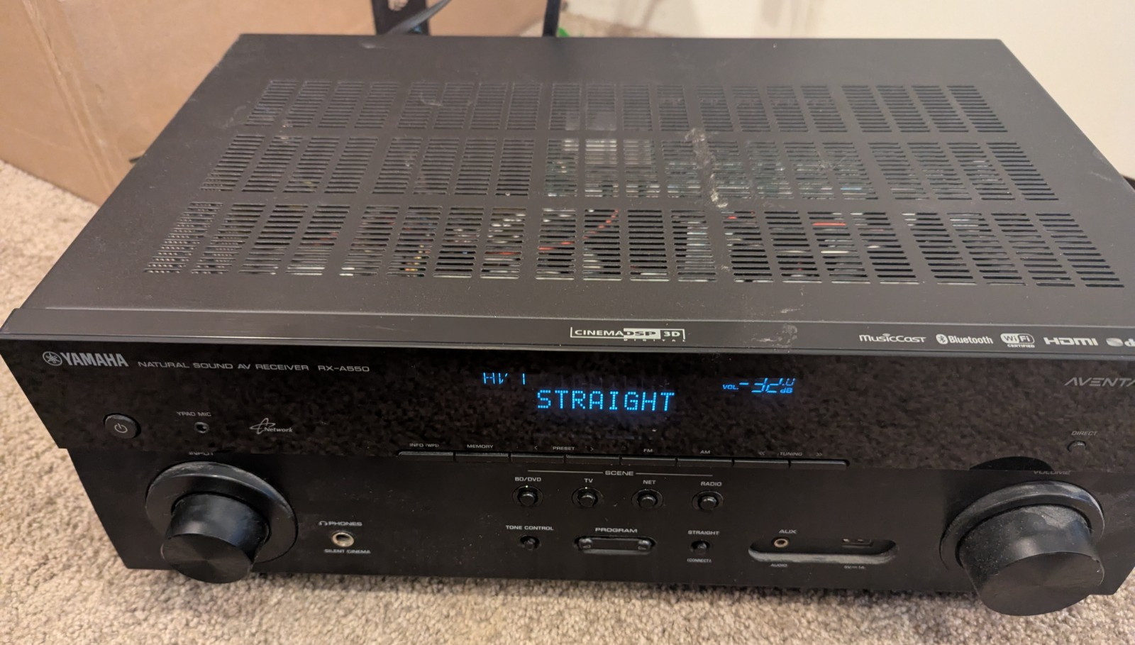 Yamaha AVENTAGE RX-A550 5.1 Channel Bluetooth AV Stereo Receiver - Used
