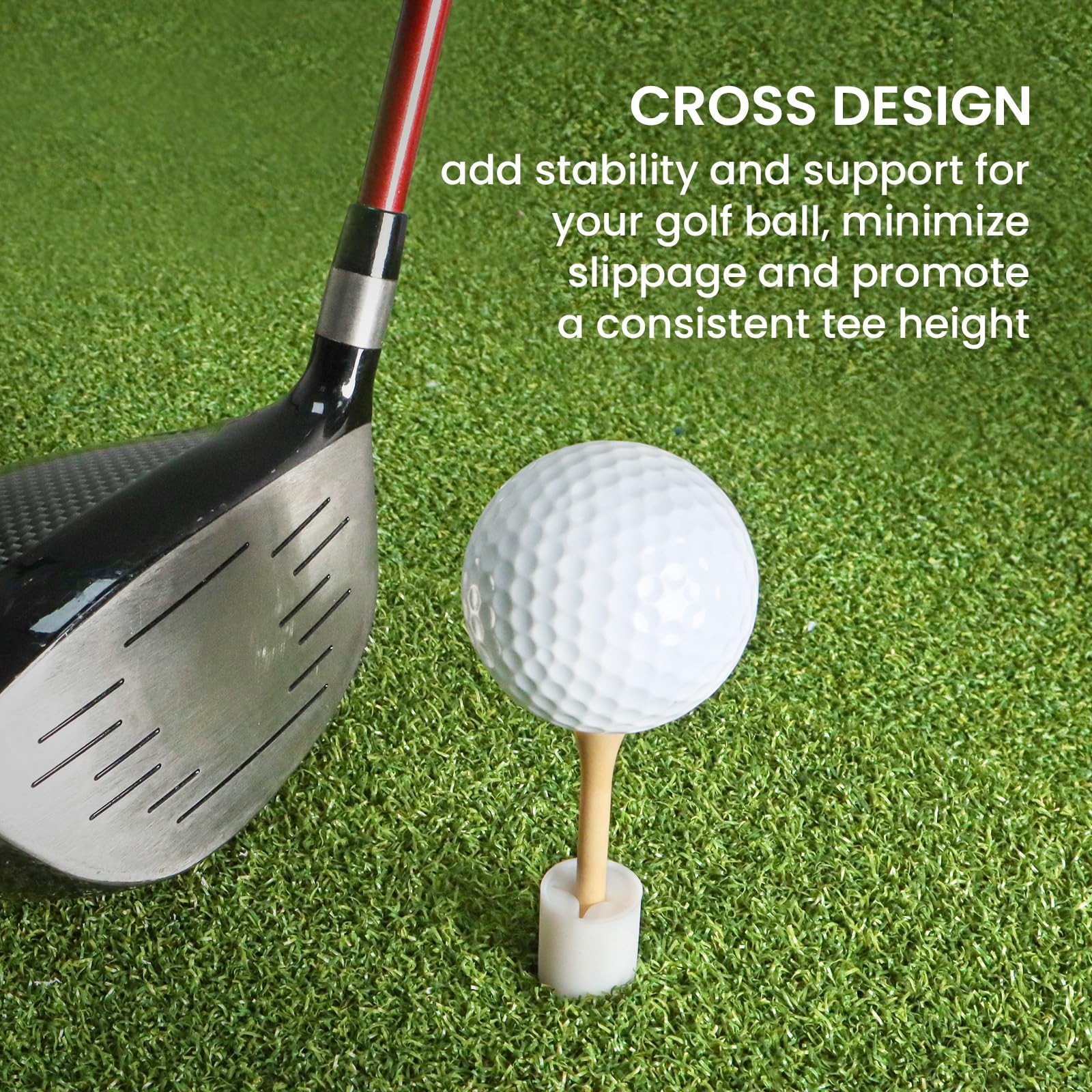5 Pack Rubber Tee Adaptor for Golf Practice Compatible with All Tees