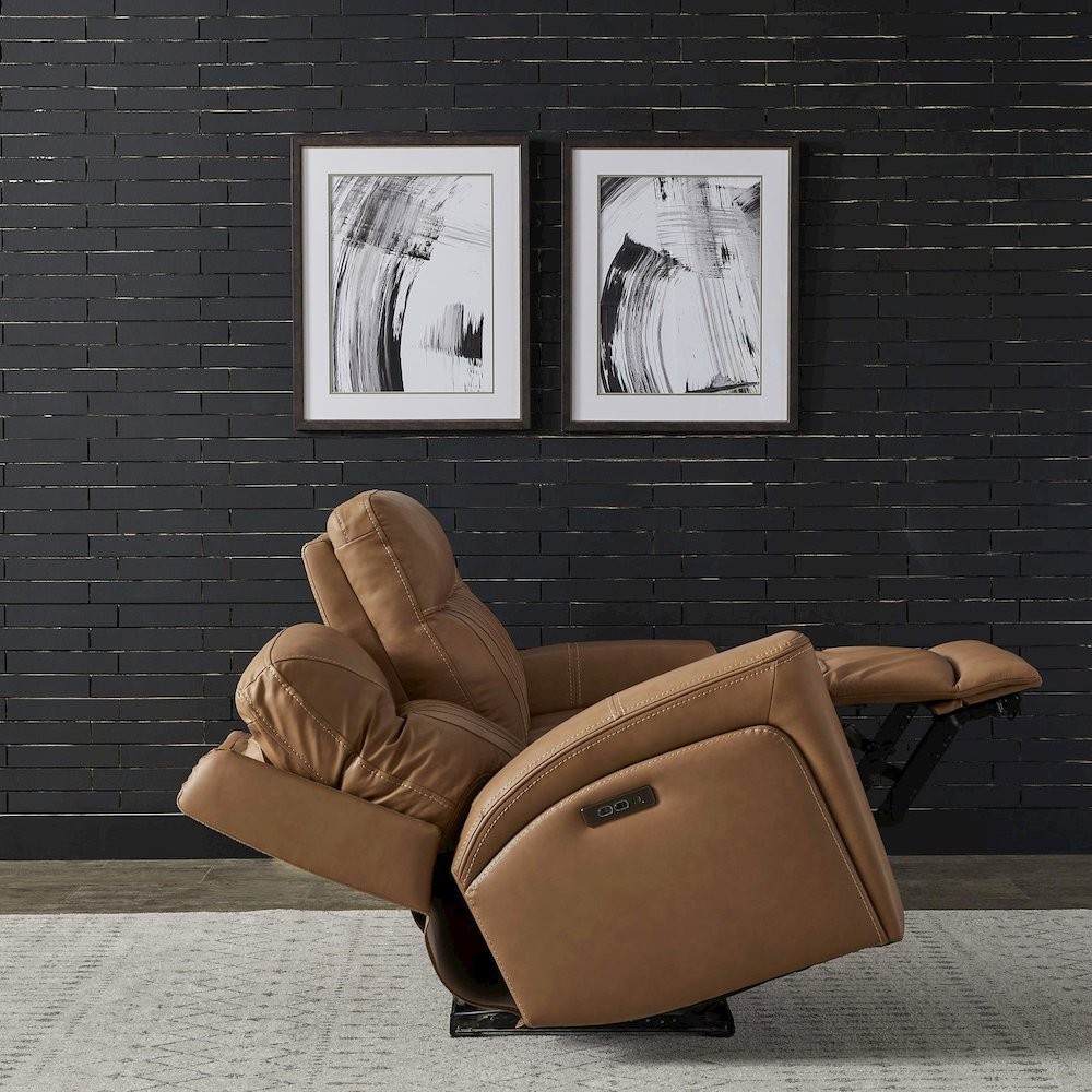 Bennett Power Recline Sofa with Charging Ports - Butternut Leather
