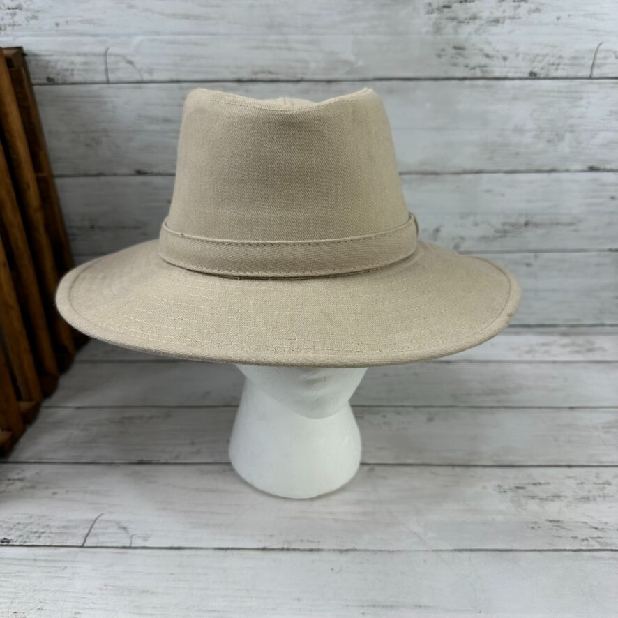Fisherman Hat Cap Bucket Wide Firm Brim Sun Protection Tan khaki Medium