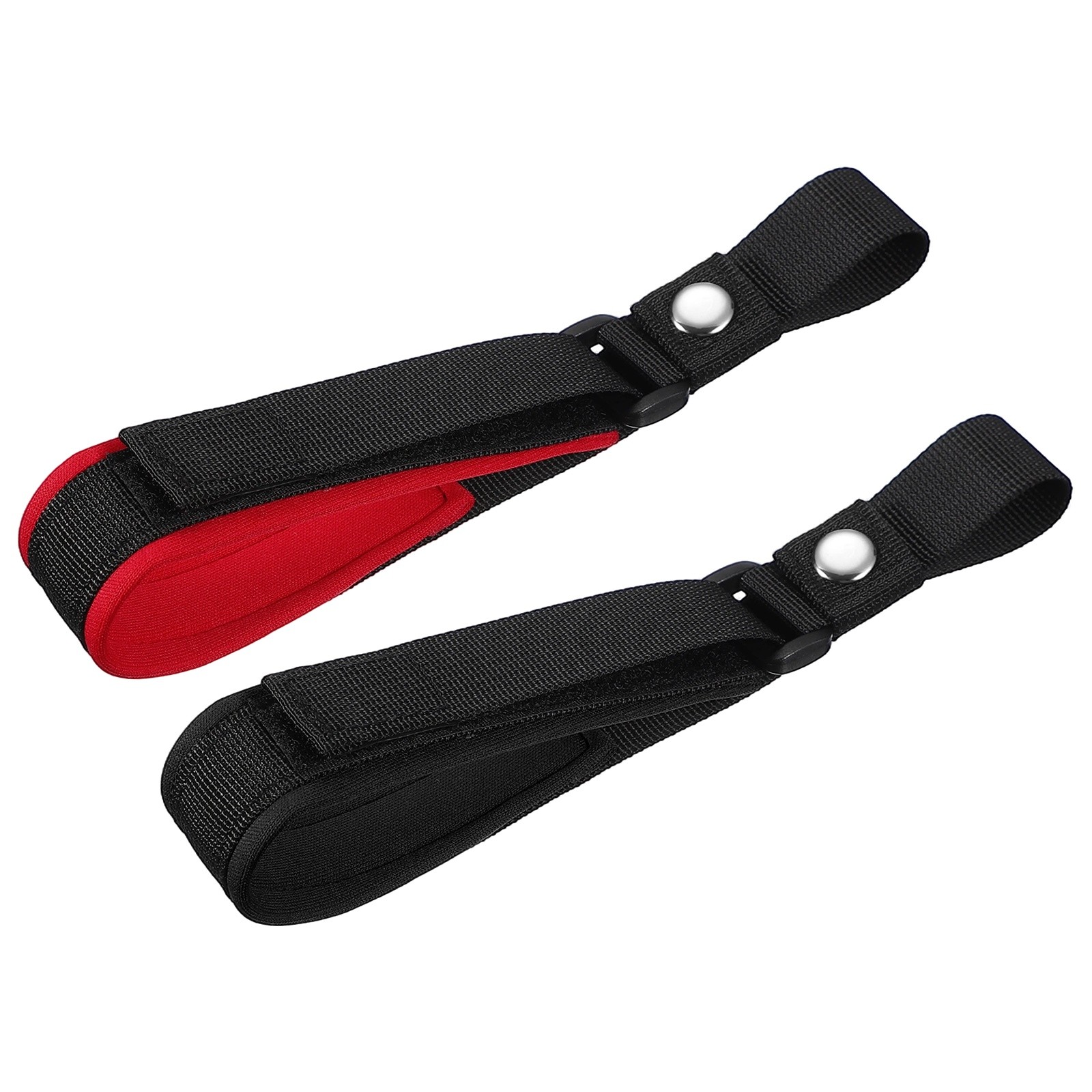 Short Dog Leash with Lockable Hook, Dog Leash Wrist 20 Inch (2 Pcs, Black/Red)