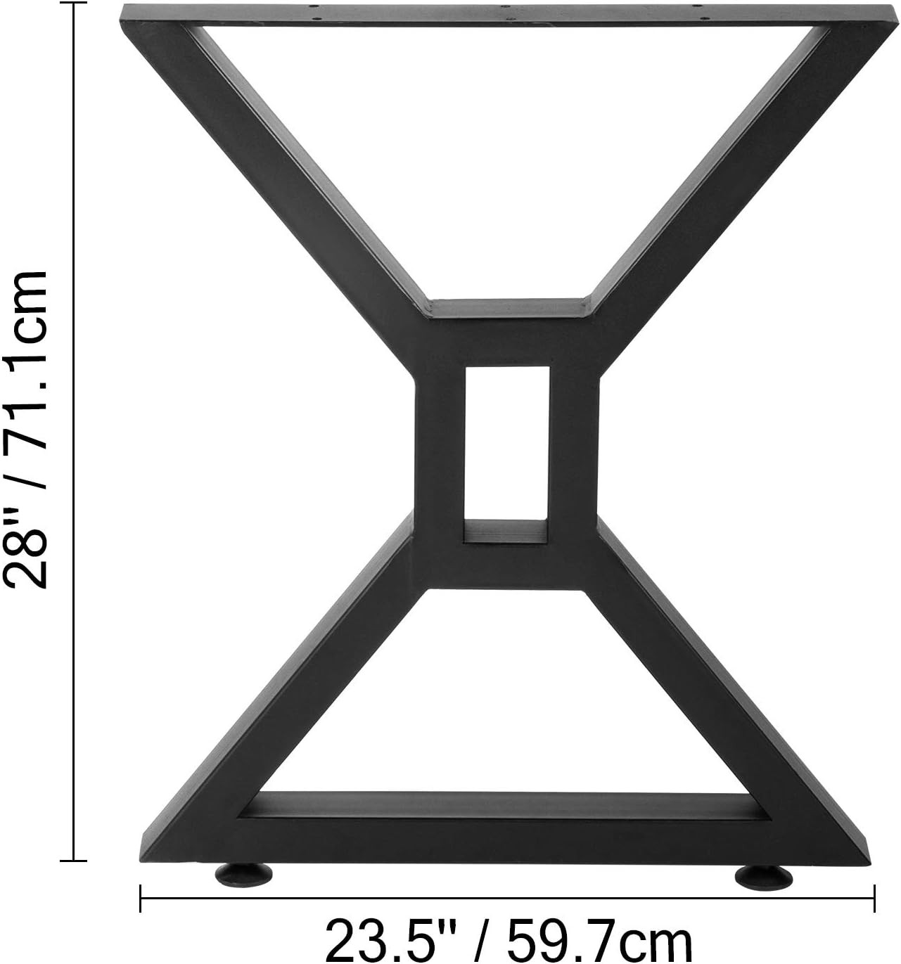 28" Heavy Duty Industrial Table Legs with Adjustable Protector Feet Set of 2