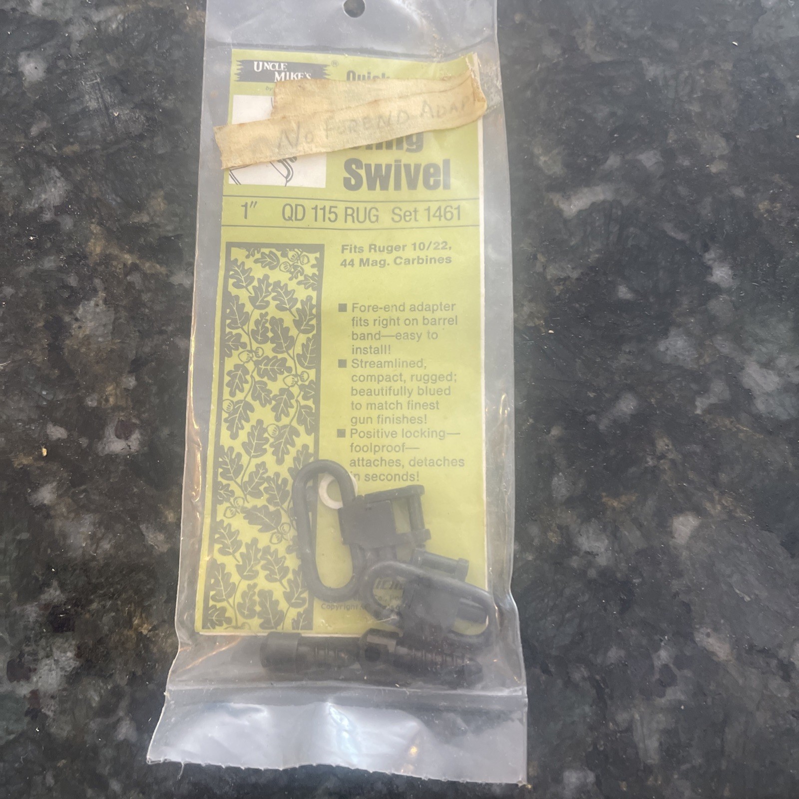 Uncle Mike’s 1” QD 115 RUG sling swivels set 1461 for Ruger No Adapter Forend