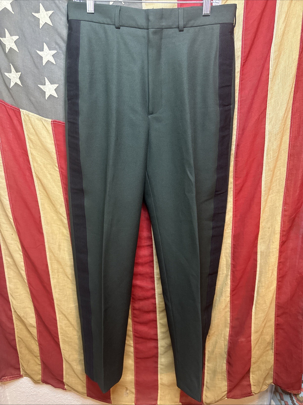 Men 32x31 Class A OFFICER Serge Green Army Dress Pants F007