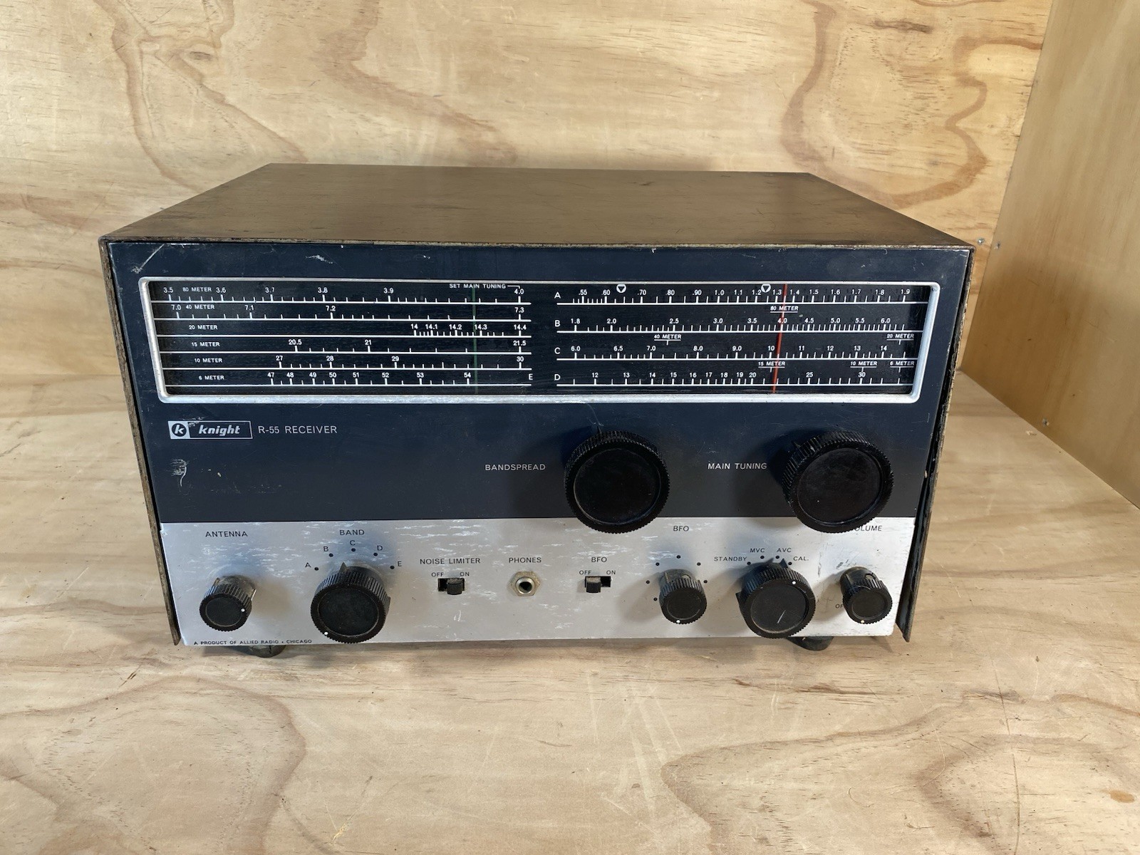 Vintage Tube Radio Knight R-55 5-Band Shortwave Receiver For Part / Restoration