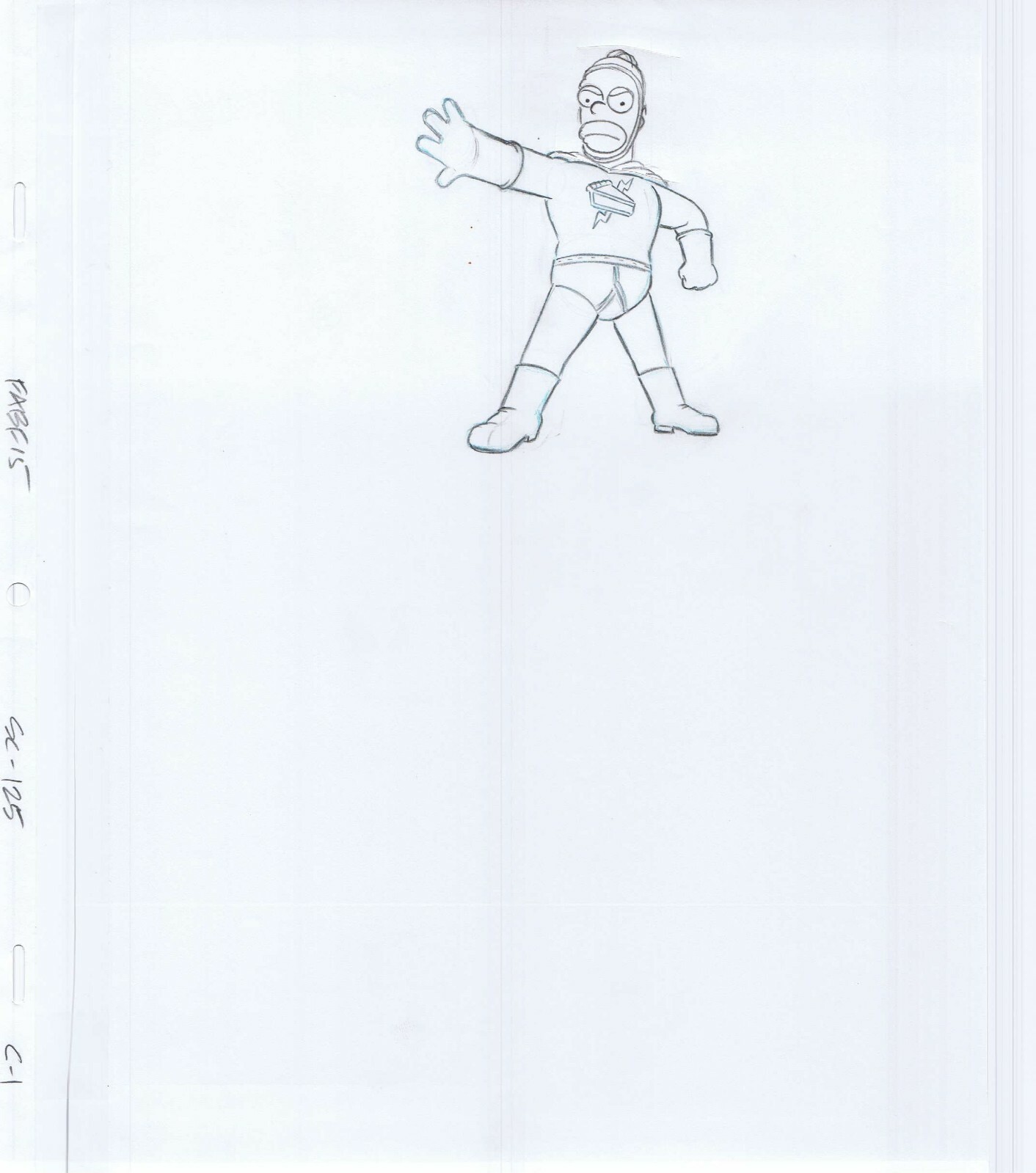Simpsons Pie Man 2004 Original Art w/COA Animation Production Pencils FABF15 C-1