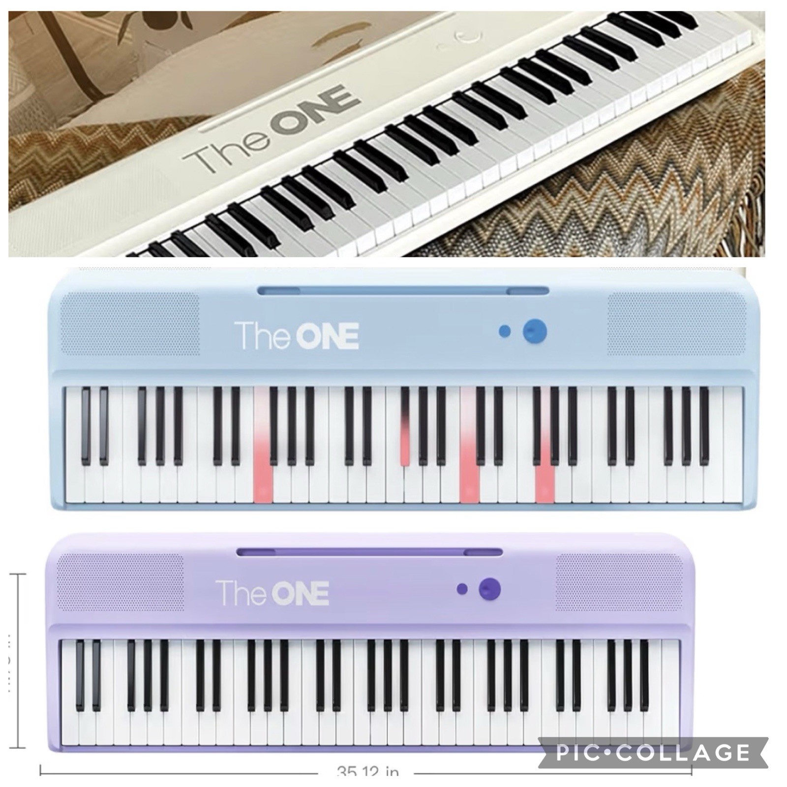 The ONE Smart Digital 61 Lighted Piano Keyboard 64 Polyphony 256 Tones- 3 Colors