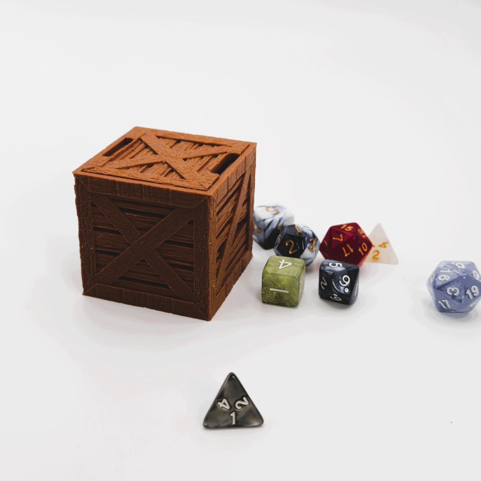 Dice Vault Crate Box for 2 Sets – DnD Organizer, RPG Dice Holder