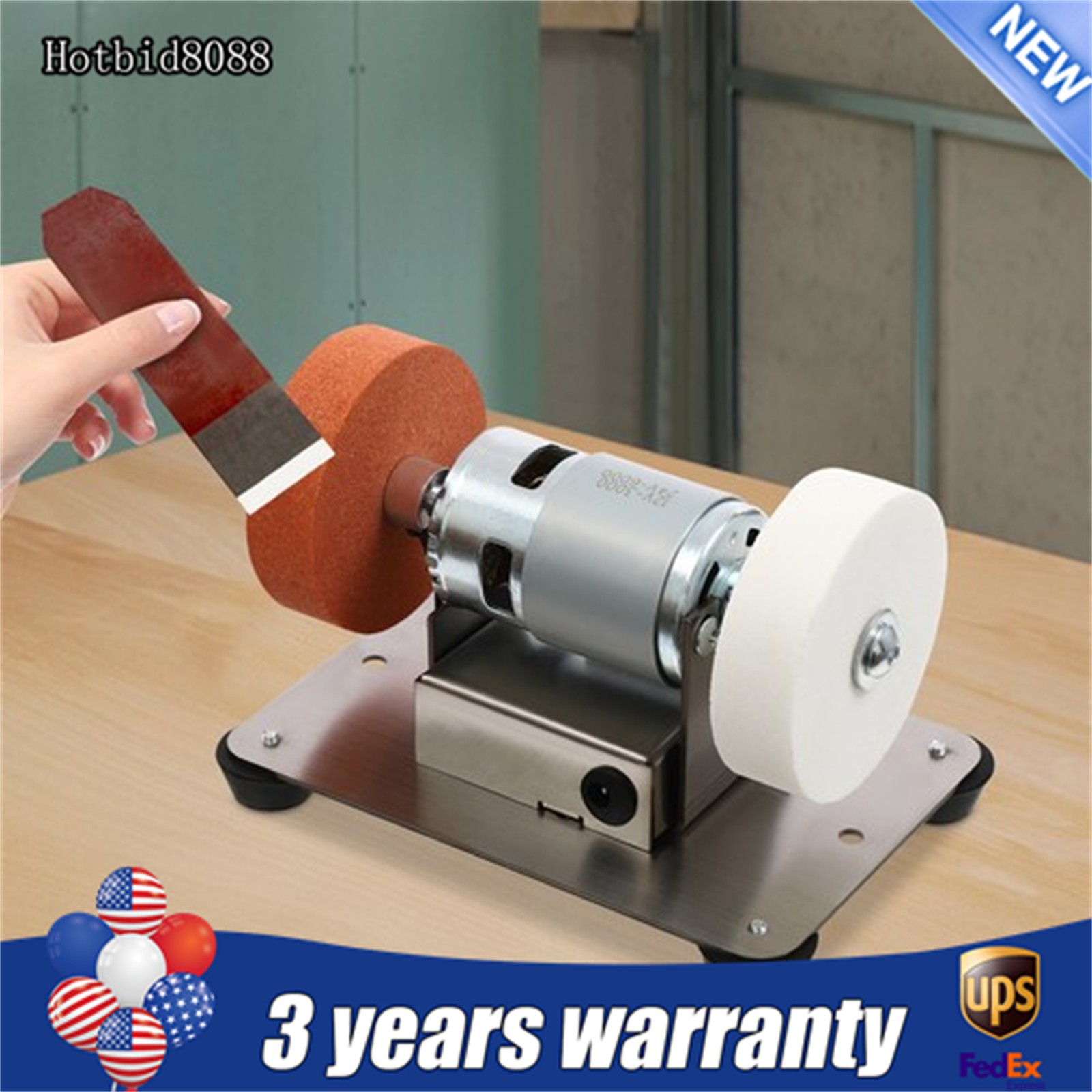Electric Benchtop Grind Sander Adjustable Variable Speed Table Grinding Machine