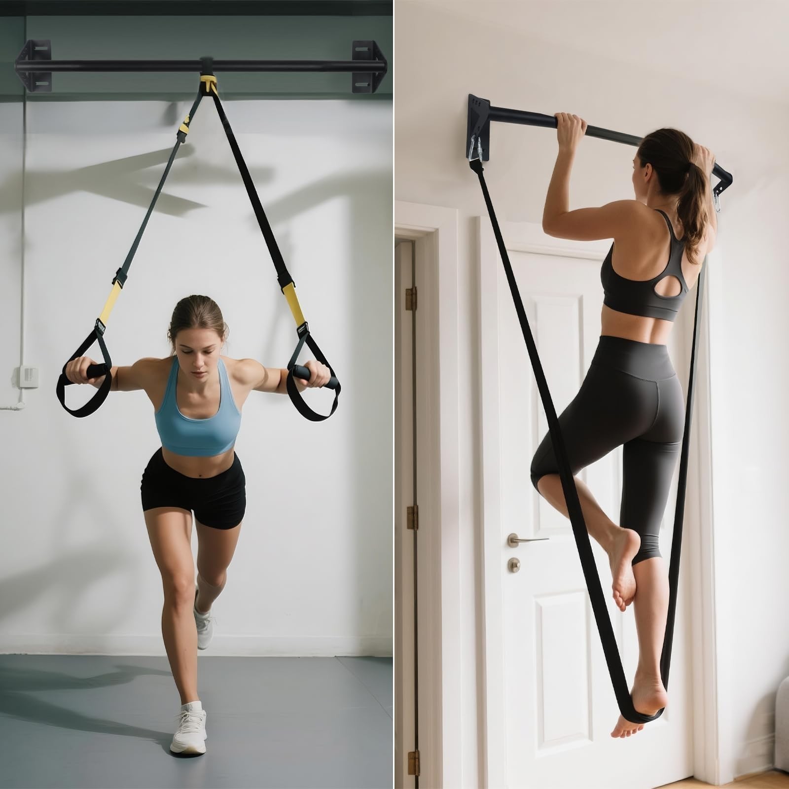 Wall Mounted Pull Up Bar Doorway, Heavy Duty Strength Training Pull-Up & Chin...