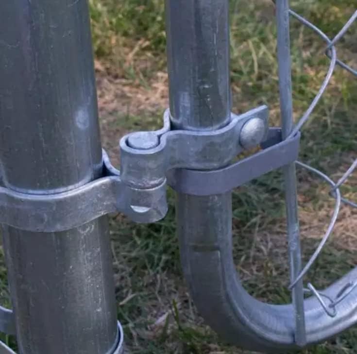 2 Pack Chain Link Fence Frame Gate Post Male Hinge with Bolts and Nuts (1-7/8 In