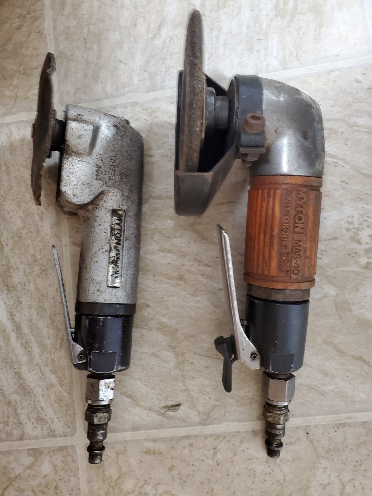 Myton air tools M-Mini-S Angle Sander 4" & MAS-40 disc grinder nitto kohki japan