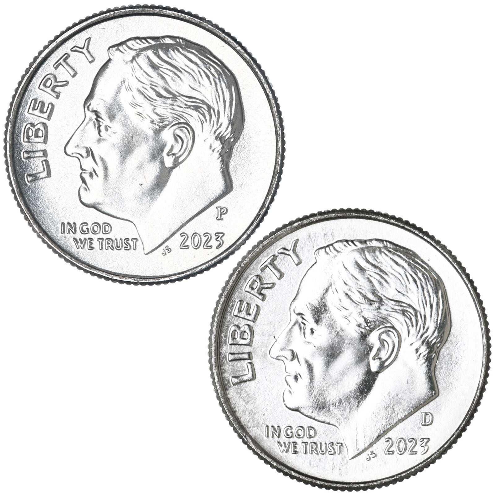 2023 P D Roosevelt Dime BU 2 Coin Year Set