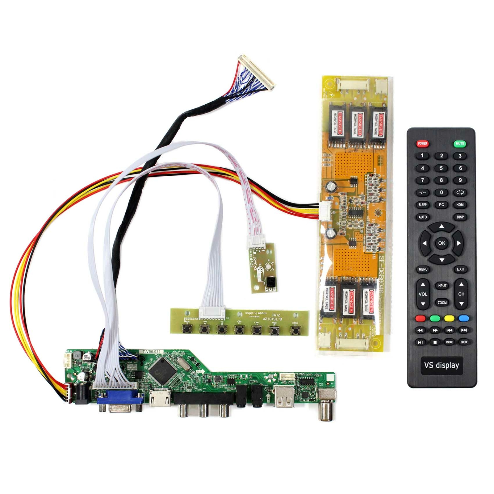 HD VGA AV USB RF LCD Controller Board For 20.1 inch 1600x1200 LCD Screen