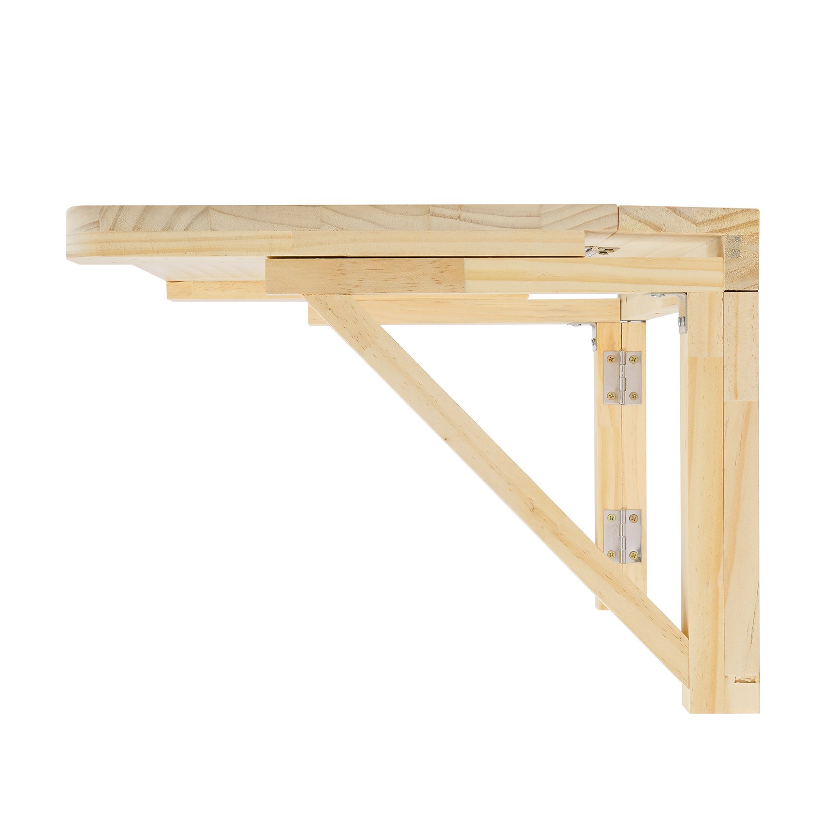 80x60cm Folding Table Wall-mounted Desk Pine Wood Workbench For Balcony, Office