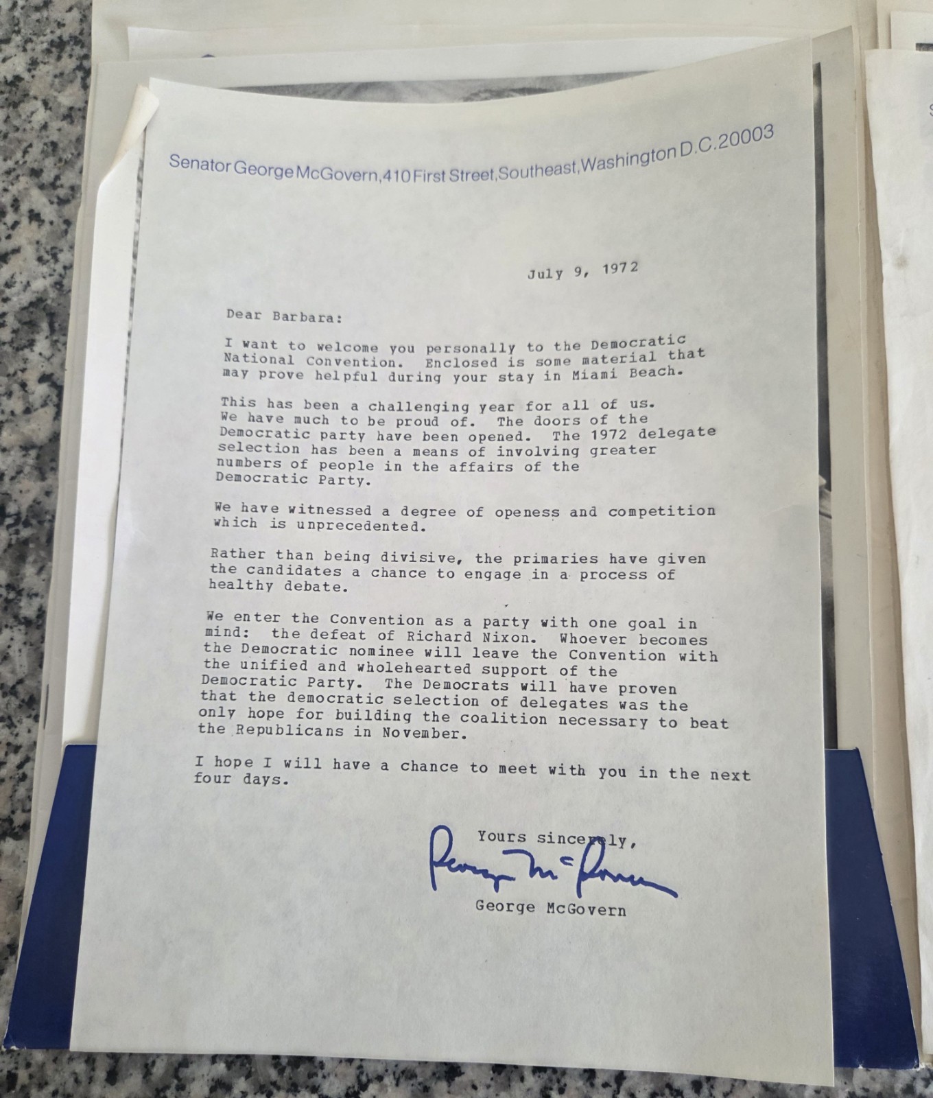 1970s George McGovern Political Campaign Delegate Packet Lot