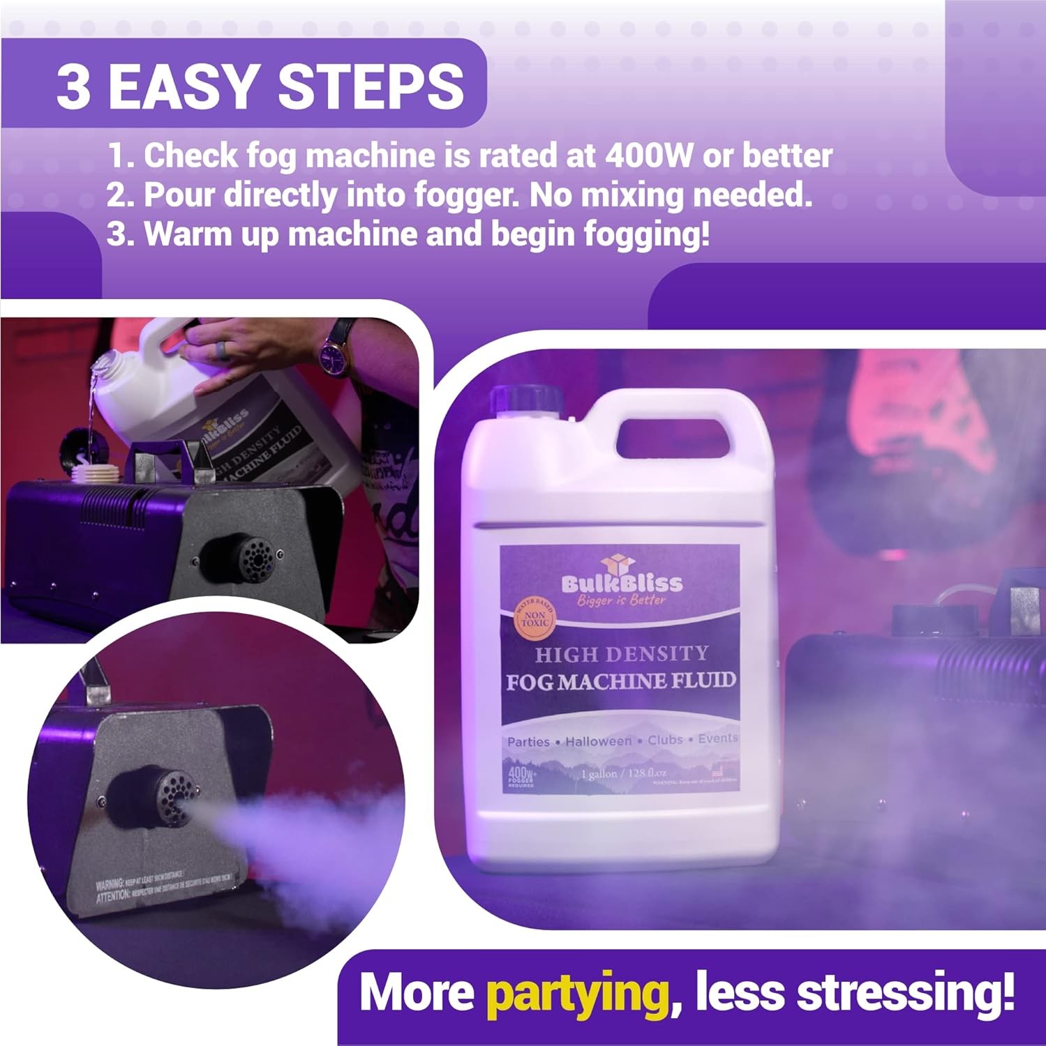 Fog Machine Fluid, Indoor Liquid Formula for Parties and Events, High 1 Quart