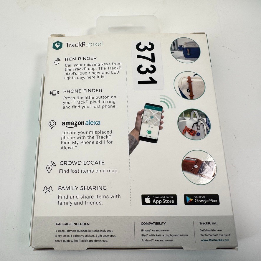 5-Pack TrackR pixel Bluetooth Tracking Device Keys|Phone Finder iOS/Android