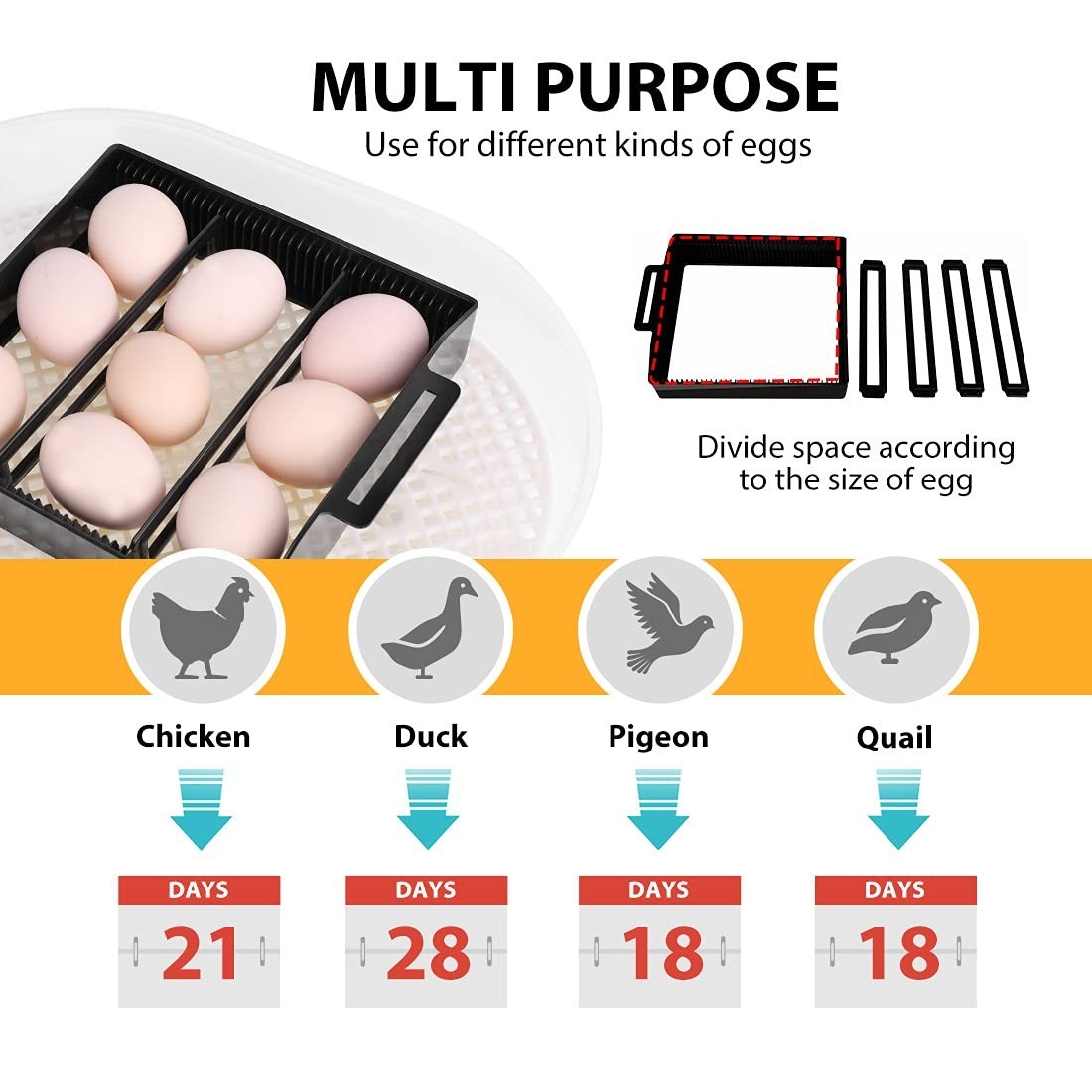 VIVOHOME Mini Digital Egg Incubator Automatic Poultry Hatcher Machine New