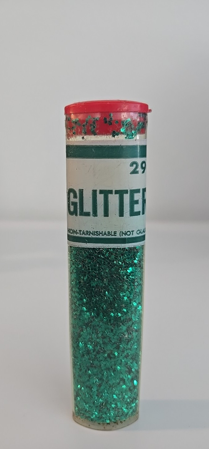 NEW Vintage Belmont Industries Chicago Green # 596 Glitter Tube Non Tarnish USA