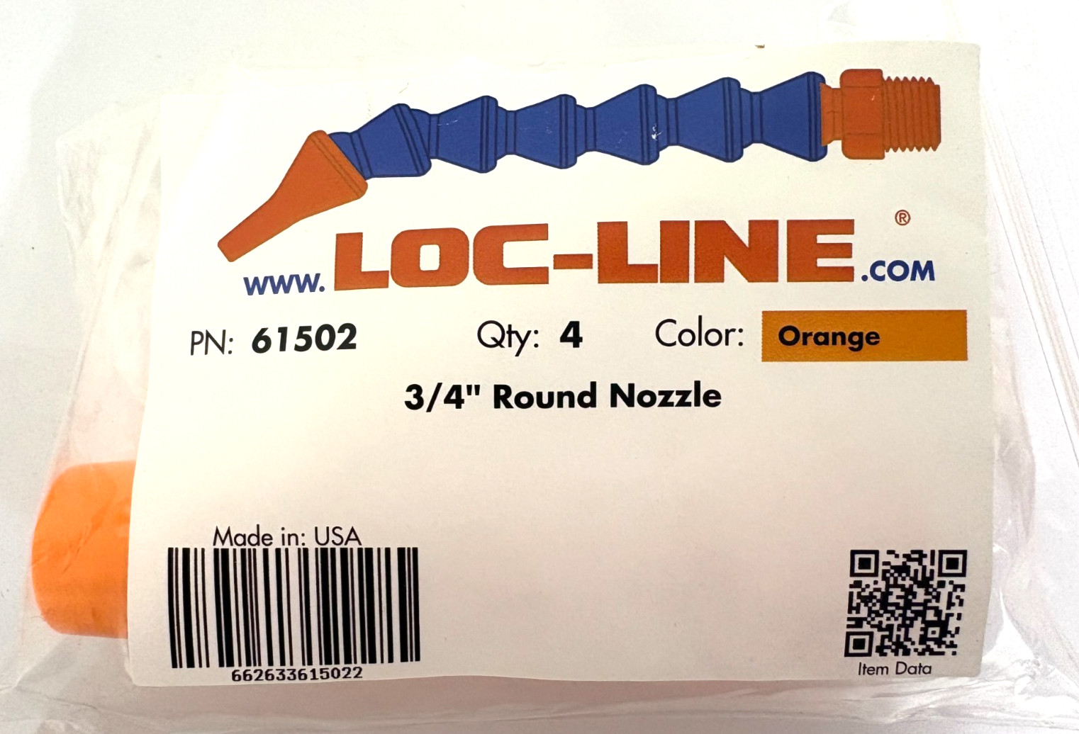 3/4" Round Nozzles for 3/4"Loc-Line® USA System Pack of 4 pieces  #61502