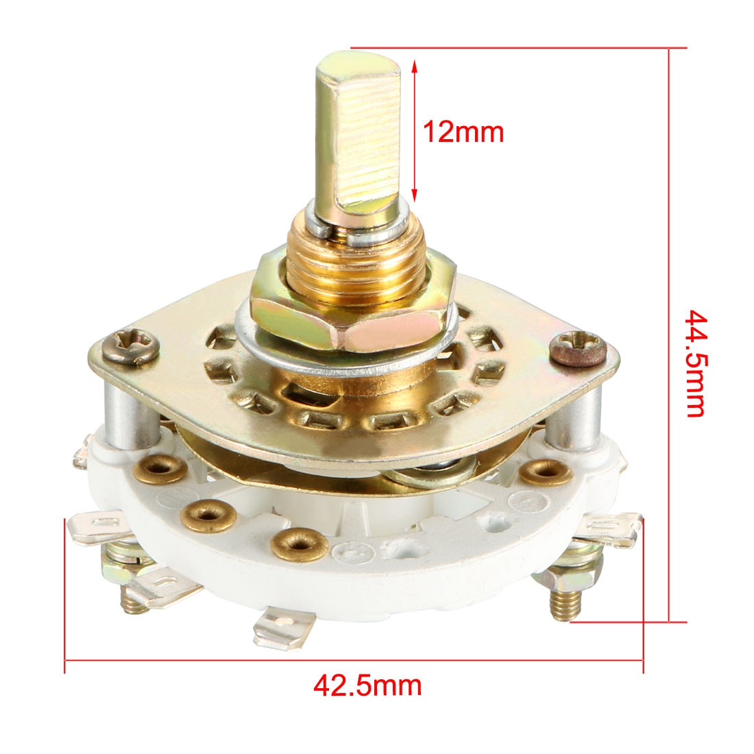 2P3T 2 Pole 3 Throw Single Deck Band Channel Rotary Switch Selector with Knob
