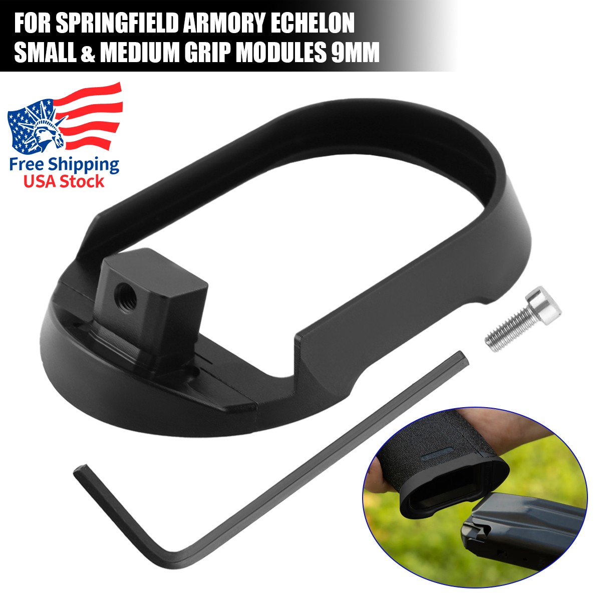 Aluminum Magwell Fits For Springfield Echelon Low Profile Funnel 9mm-Black